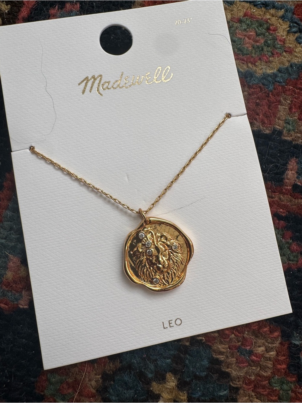 Madewell Gold Leo Zodiac- Gold Pendant Necklace - Picture 2 of 3